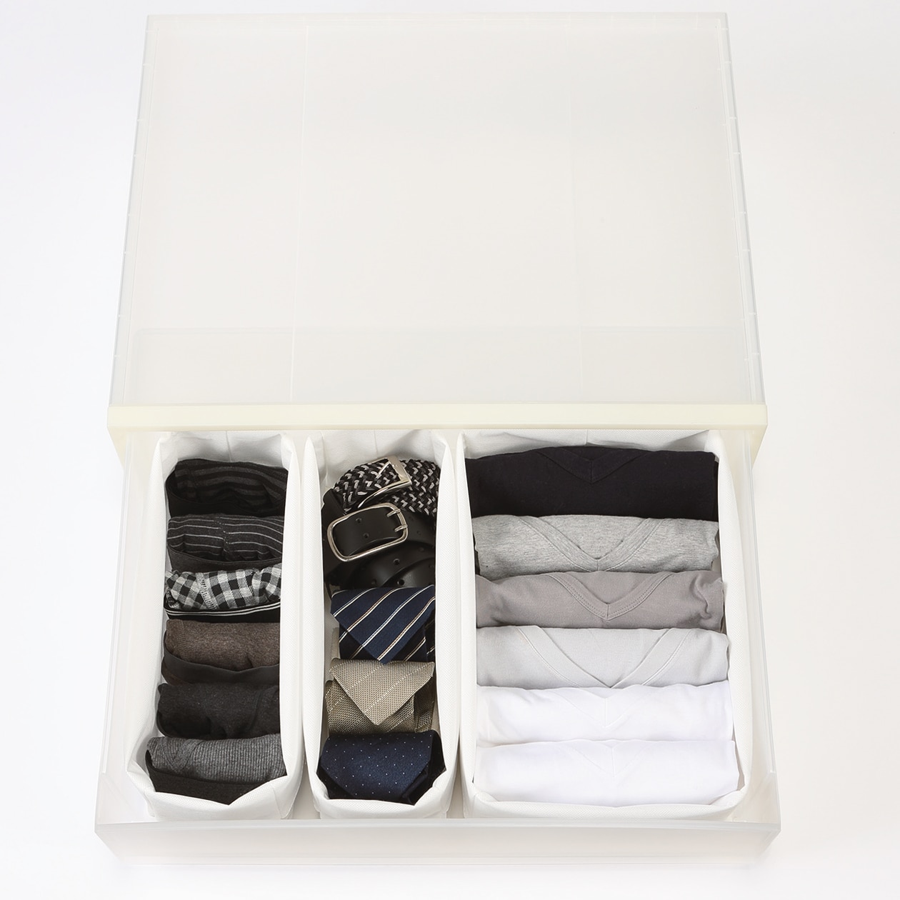 高さが変えられる不織布仕切ケース・大・２枚入り