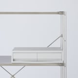 ポリプロピレンケース・引出式・横ワイド・薄型・２個・ホワイトグレー