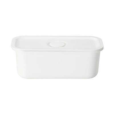 ポリプロピレン保存容器になるバルブ付弁当箱・白　ロング／約１７５ｍｌ