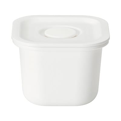 ポリプロピレン保存容器になるバルブ付弁当箱・白　スクエア／約７０ｍｌ