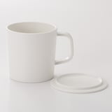 ポリプロピレンふた付きマグカップ・白