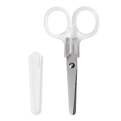ステンレス左利き用はさみ　クリア・全長約１０．５ｃｍ