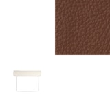 ソファ本体ヘッドレスト・３シーター用革カバー／茶