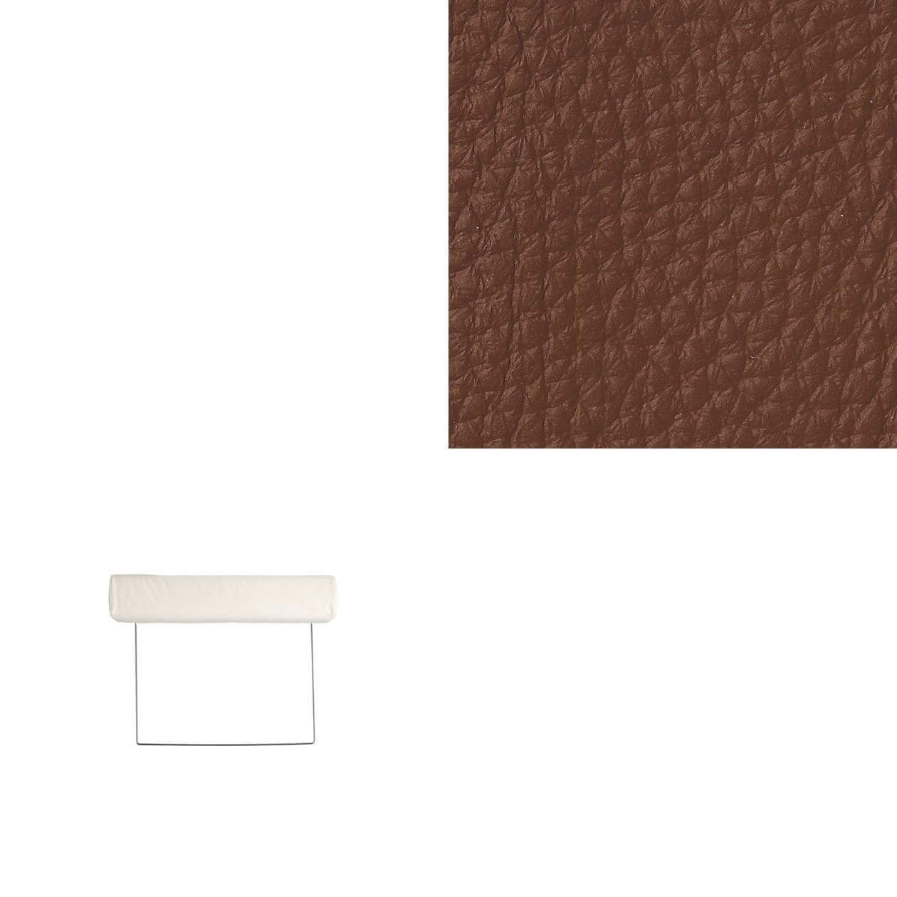 ソファ本体ヘッドレスト・３シーター用革カバー／茶