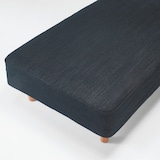 洗いざらしの綿デニム脚付マットレス用カバー・シングル・ネイビー