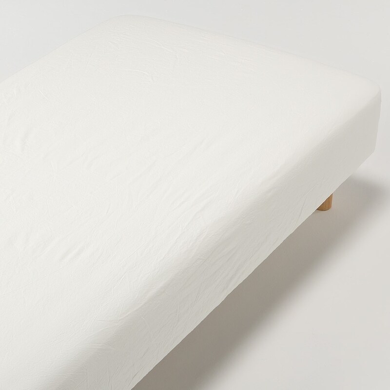 オーガニックコットン洗いざらしボックスシーツ・Ｓ／生成 無印良品