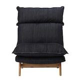 綿デニムハイバックリクライニングソファ・１シーター用カバー／ネイビー