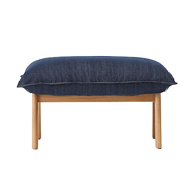 【カバー】綿デニムハイバックリクライニングソファ・オットマン用カバー／ブルー