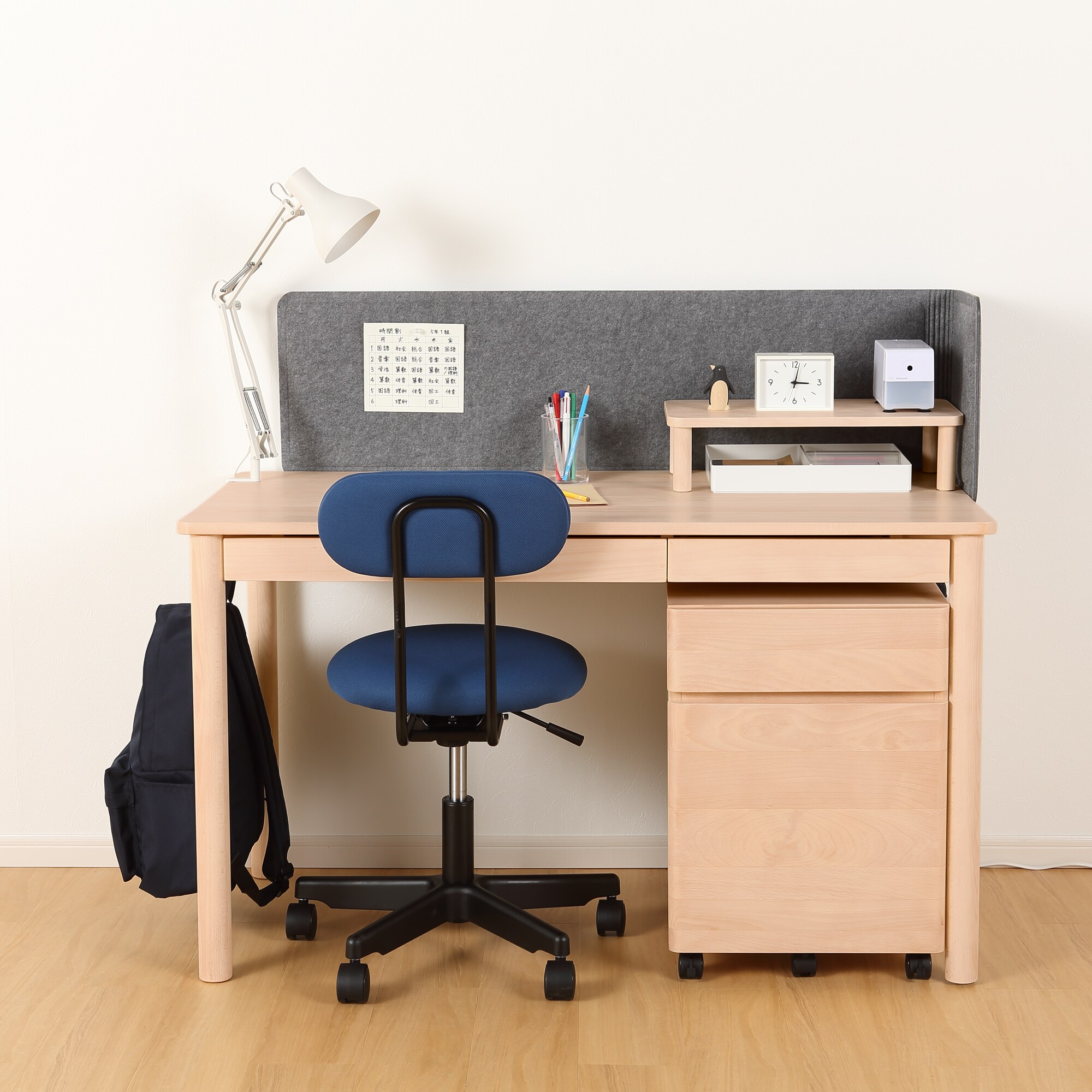 ワーキングチェア・ガススプリング昇降式（青）