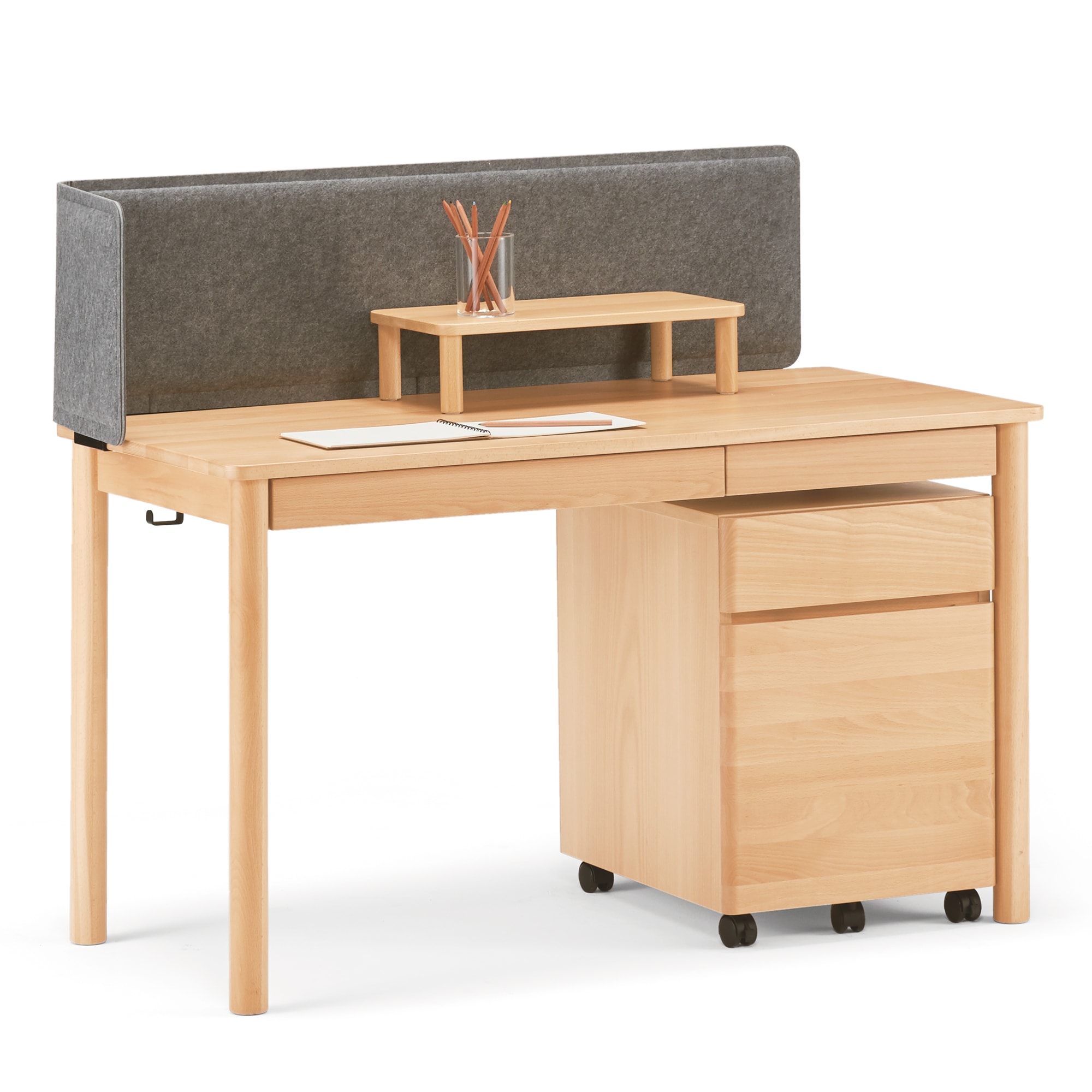 ブナ材デスク用パーテーション