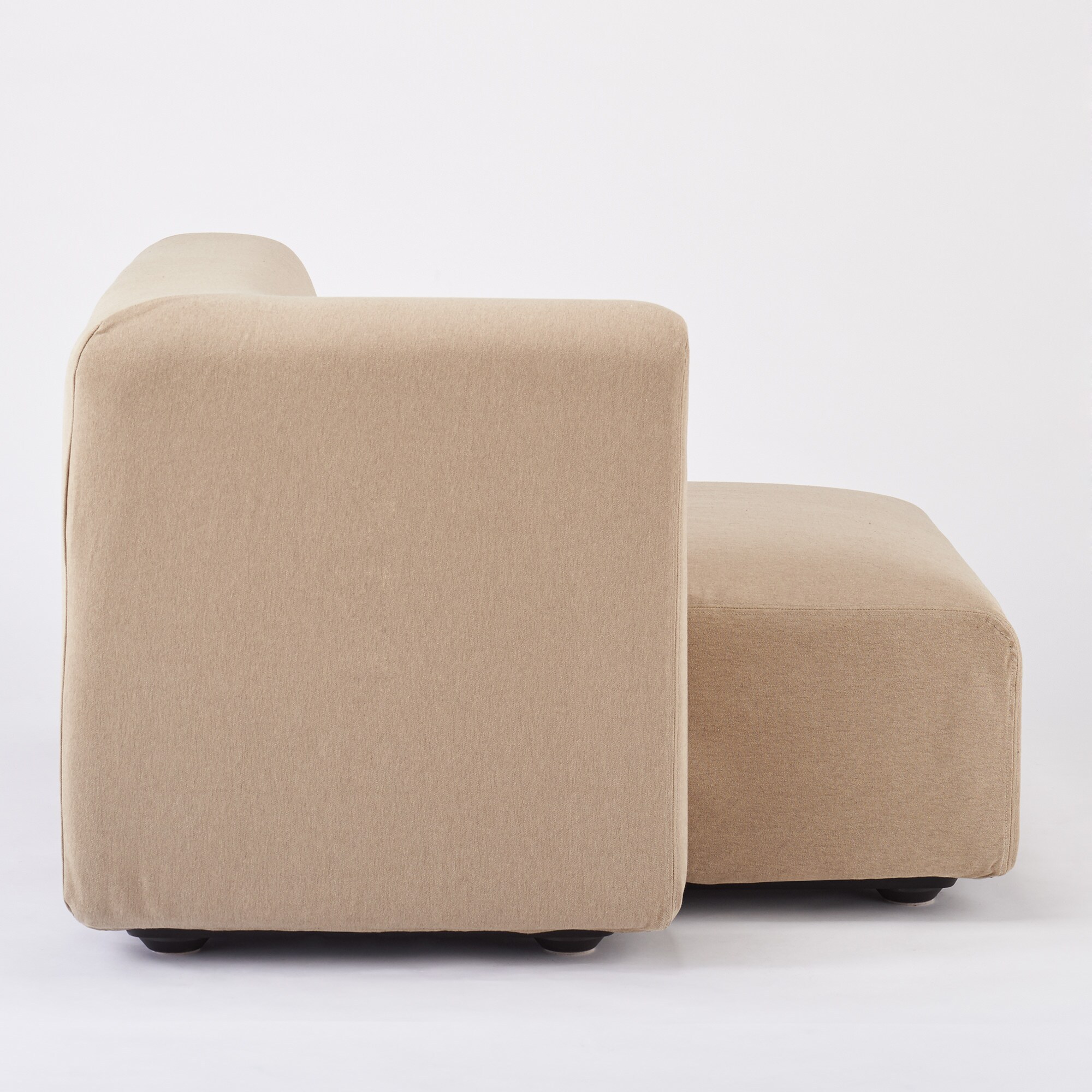 綿平織ユニットソファ・ハーフアーム・大（右）用カバー／ベージュ