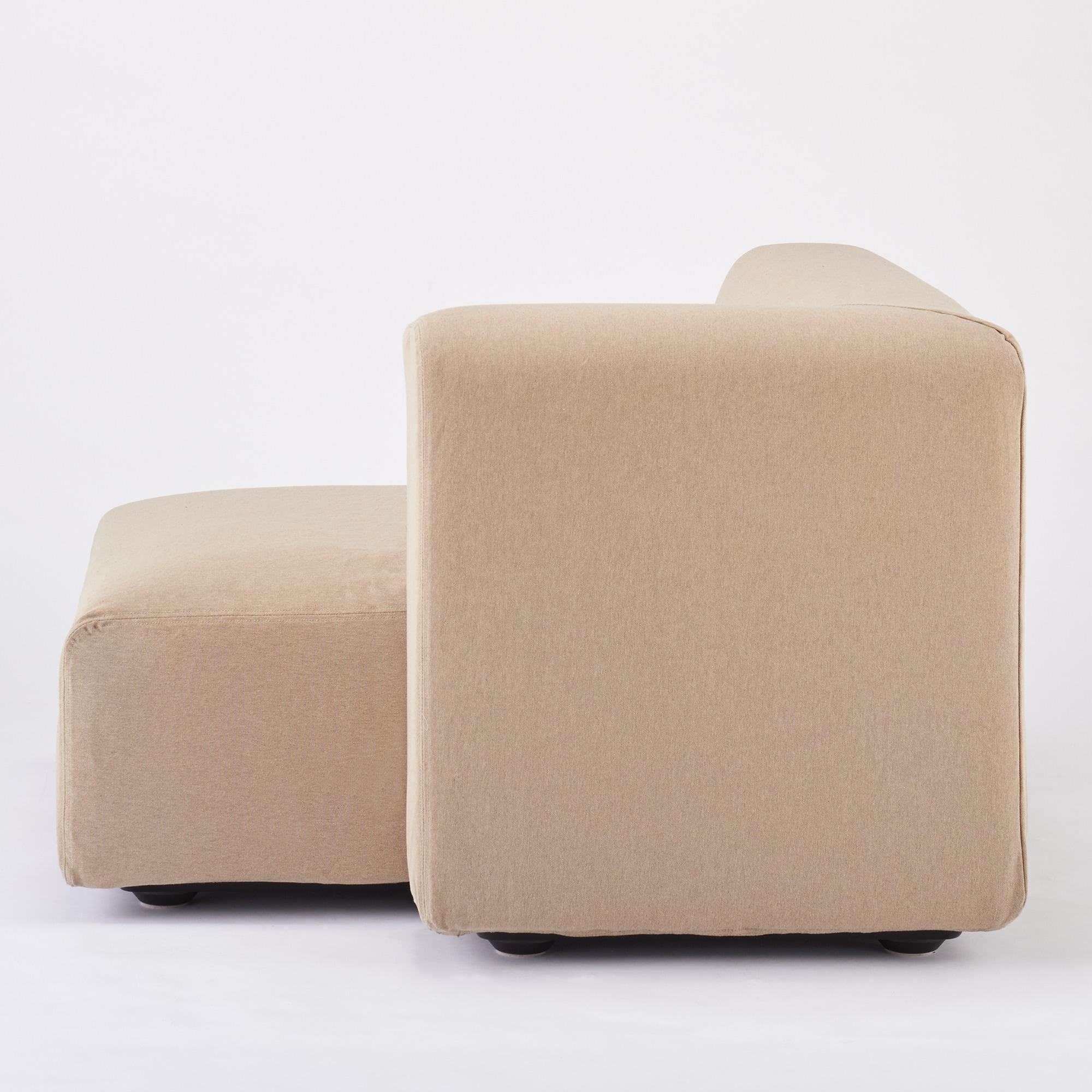 綿平織ユニットソファ・ハーフアーム・大（左）用カバー／ベージュ