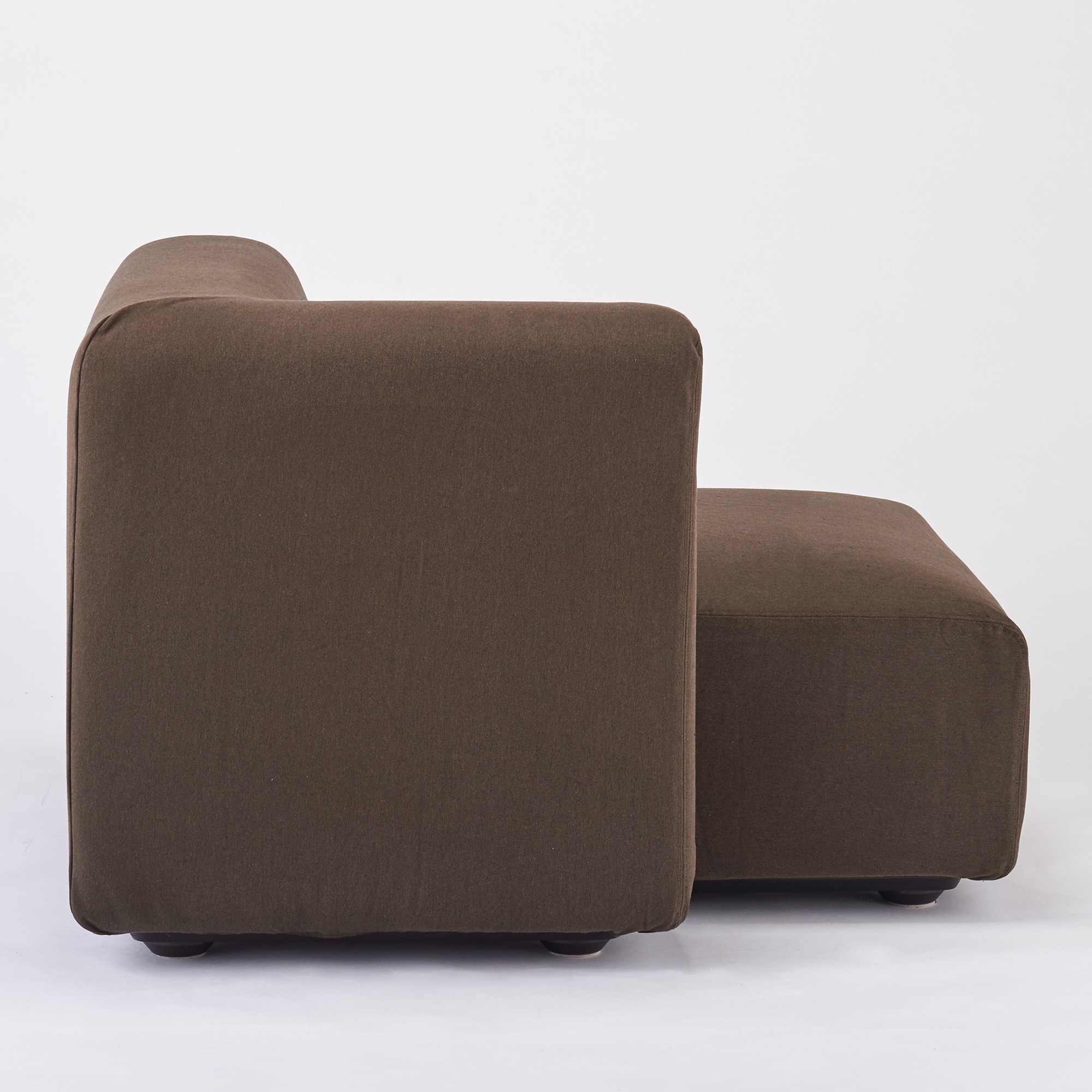 綿平織ユニットソファ・ハーフアーム・大（右）用カバー／ダークブラウン