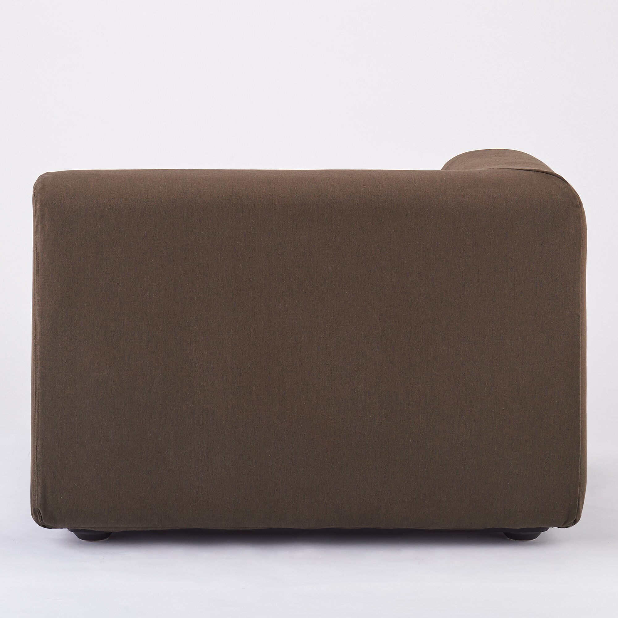 綿平織ユニットソファ・ハーフアーム・大（右）用カバー／ダークブラウン