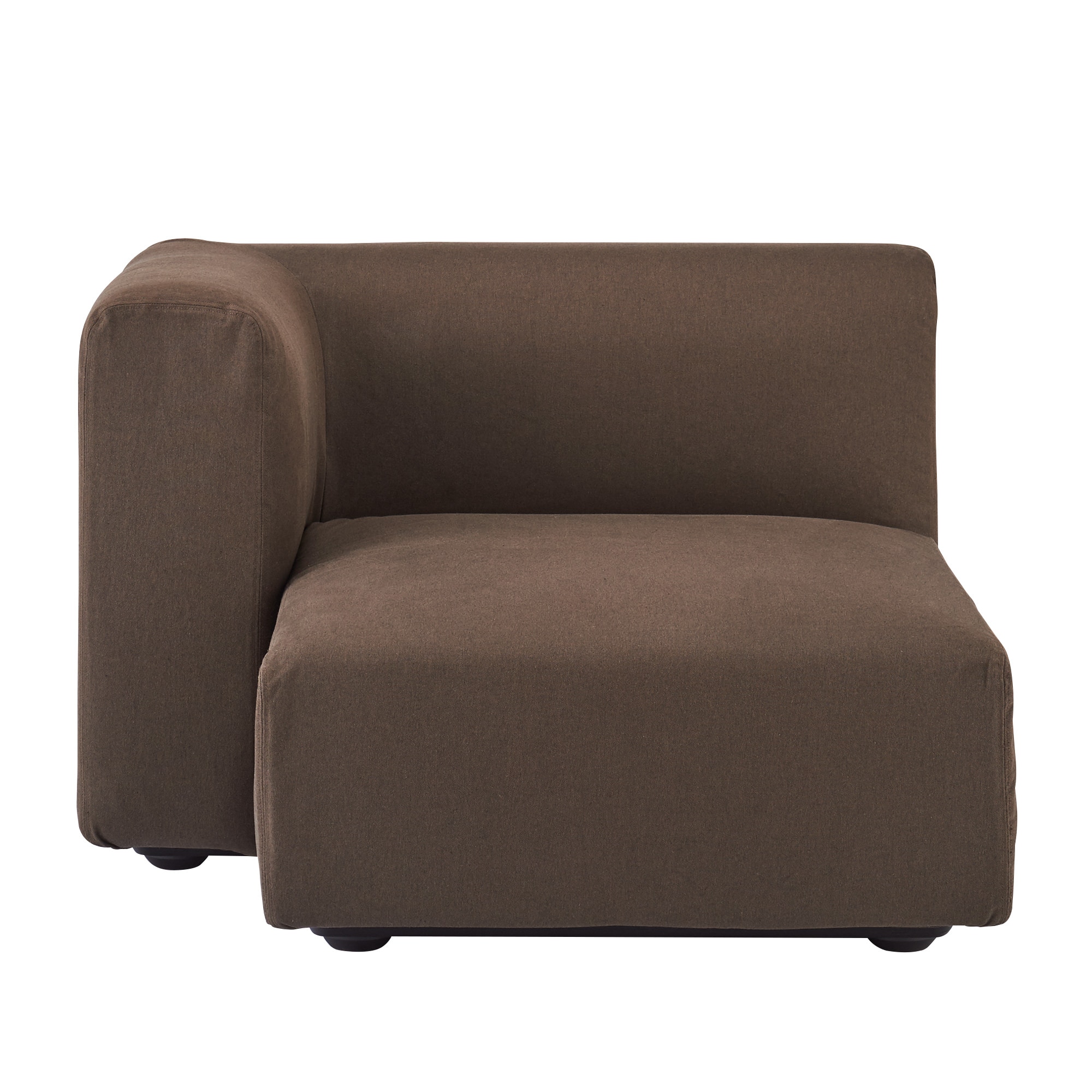 綿平織ユニットソファ・ハーフアーム・大（右）用カバー／ダークブラウン
