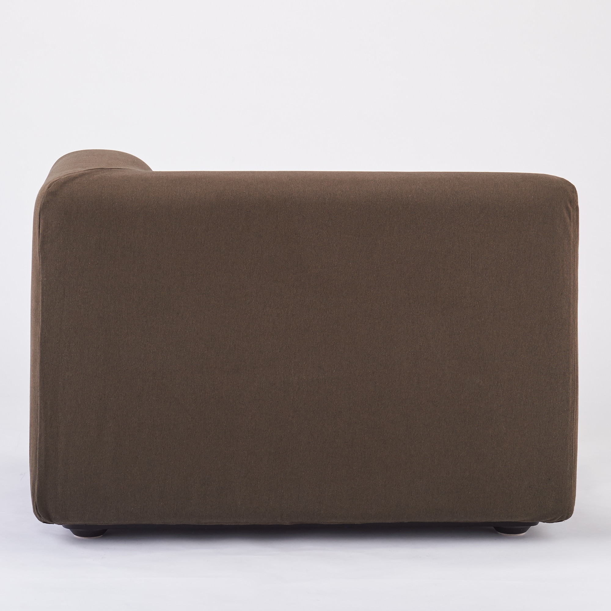 綿平織ユニットソファ・ハーフアーム・大（左）用カバー／ダークブラウン