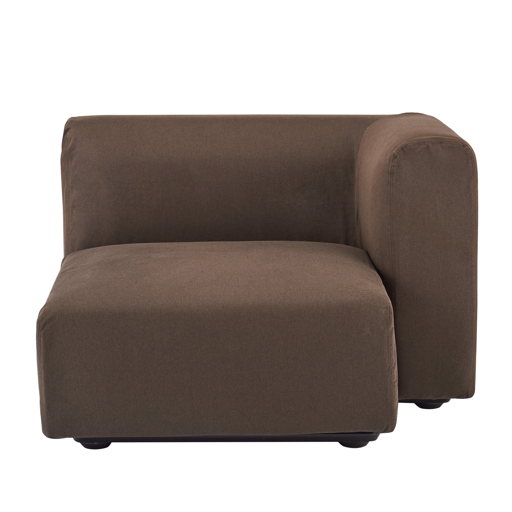綿平織ユニットソファ・ハーフアーム・大（左）用カバー／ダークブラウン