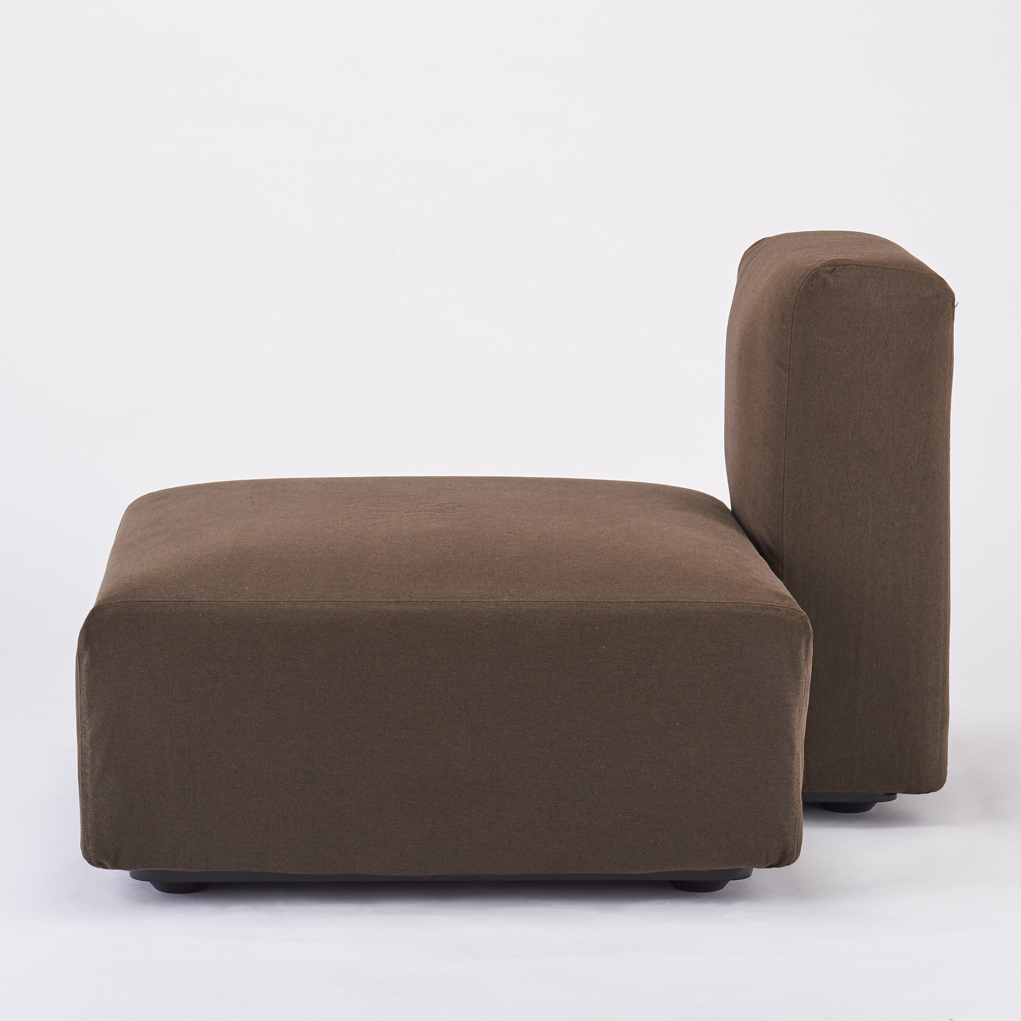 無印良品ユニットソファ本体ハーフバックレスト 綿平織ユニットソファ・ハーフバックレスト・大用カバー／ダーク