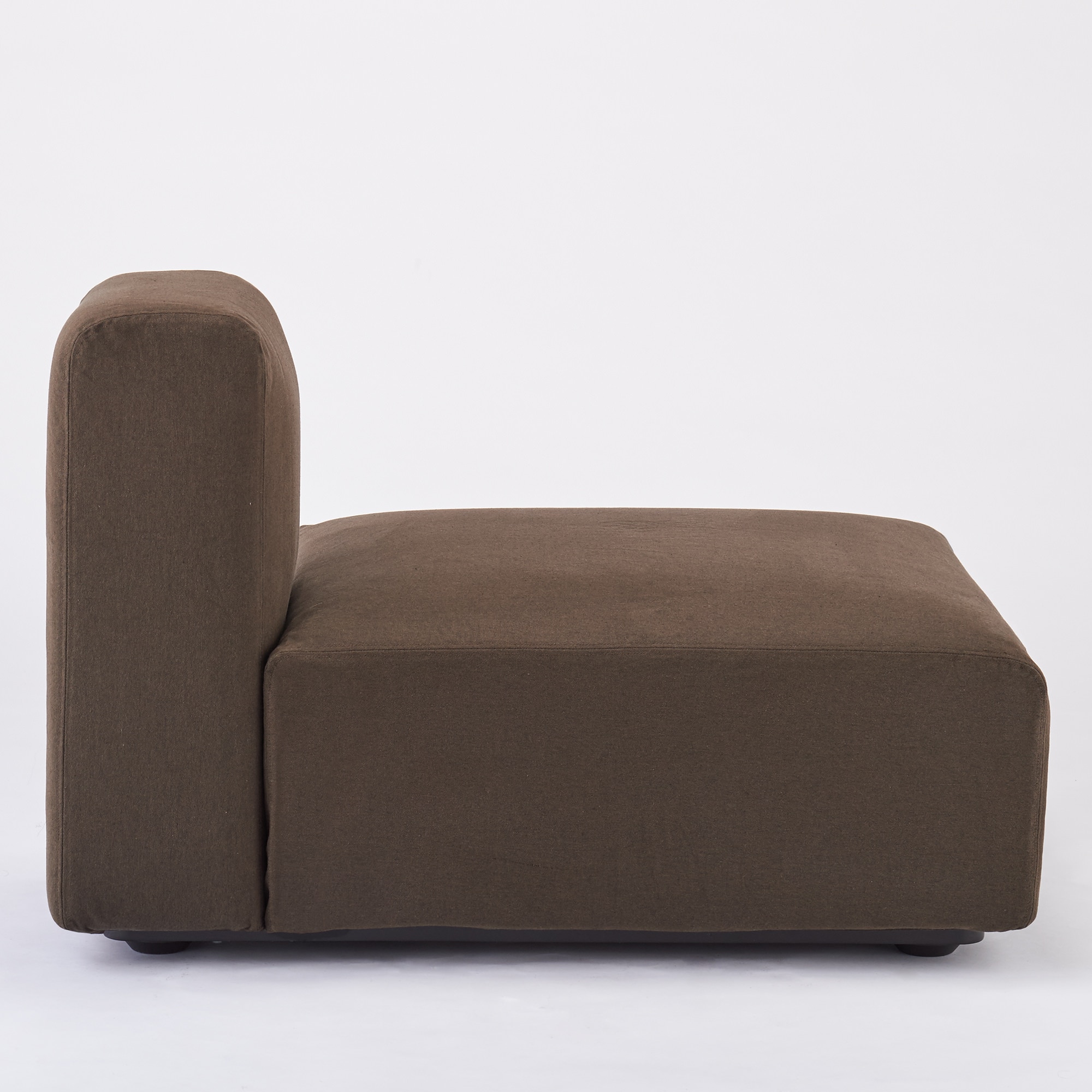 綿平織ユニットソファ・ハーフバックレスト・大用カバー／ダークブラウン