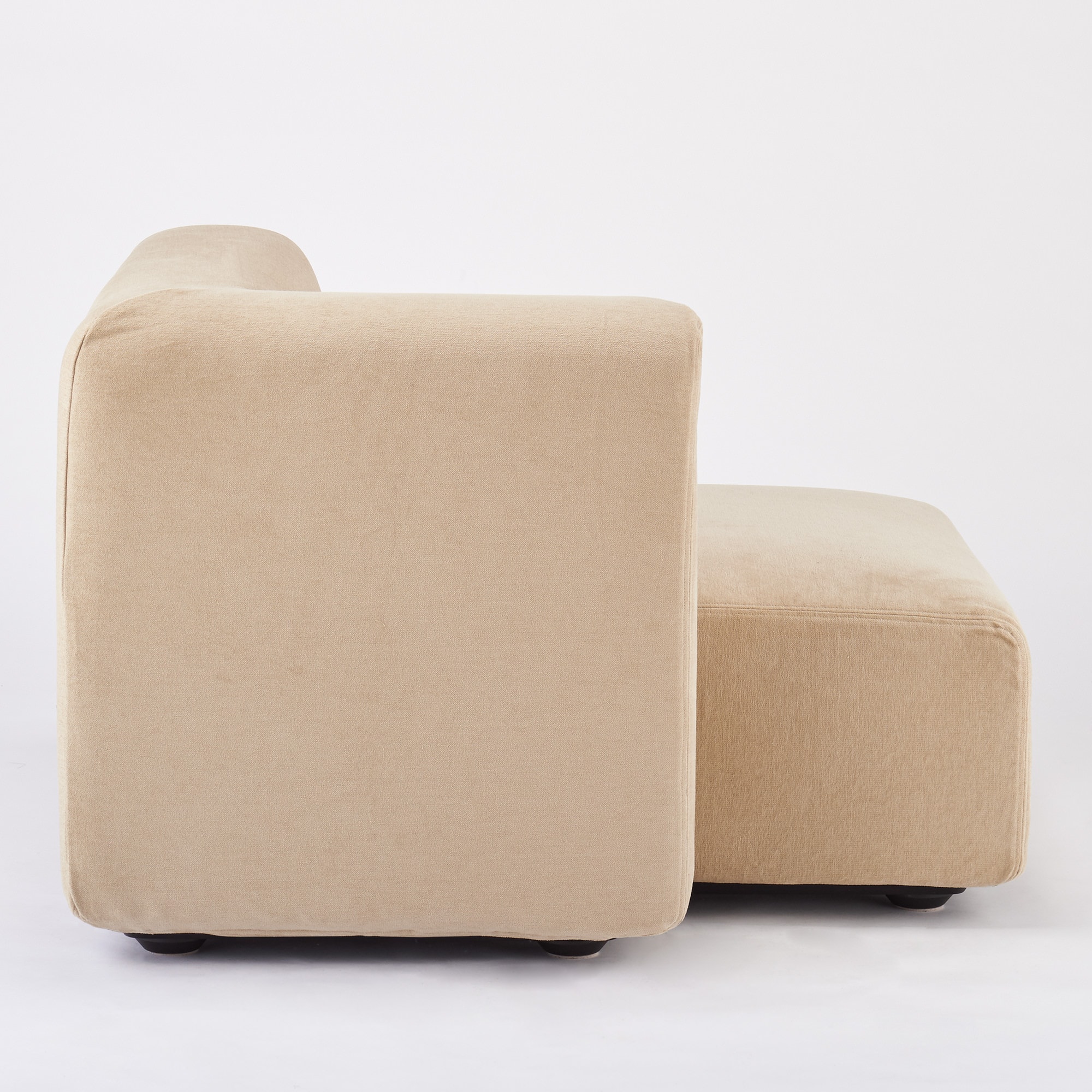 綿シェニールユニットソファ・ハーフアーム・大（右）用カバー／ライトグレー