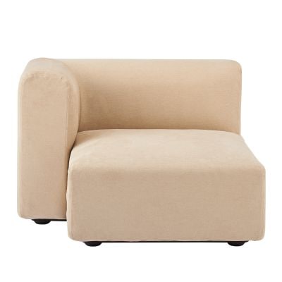 【カバー】綿シェニールユニットソファ・ハーフアーム・大（右）用カバー／ライトグレー