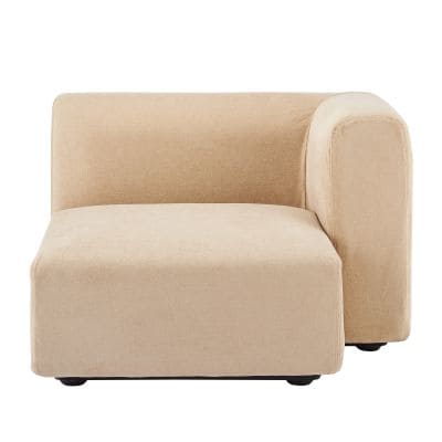 【カバー】綿シェニールユニットソファ・ハーフアーム・大（左）用カバー／ライトグレー