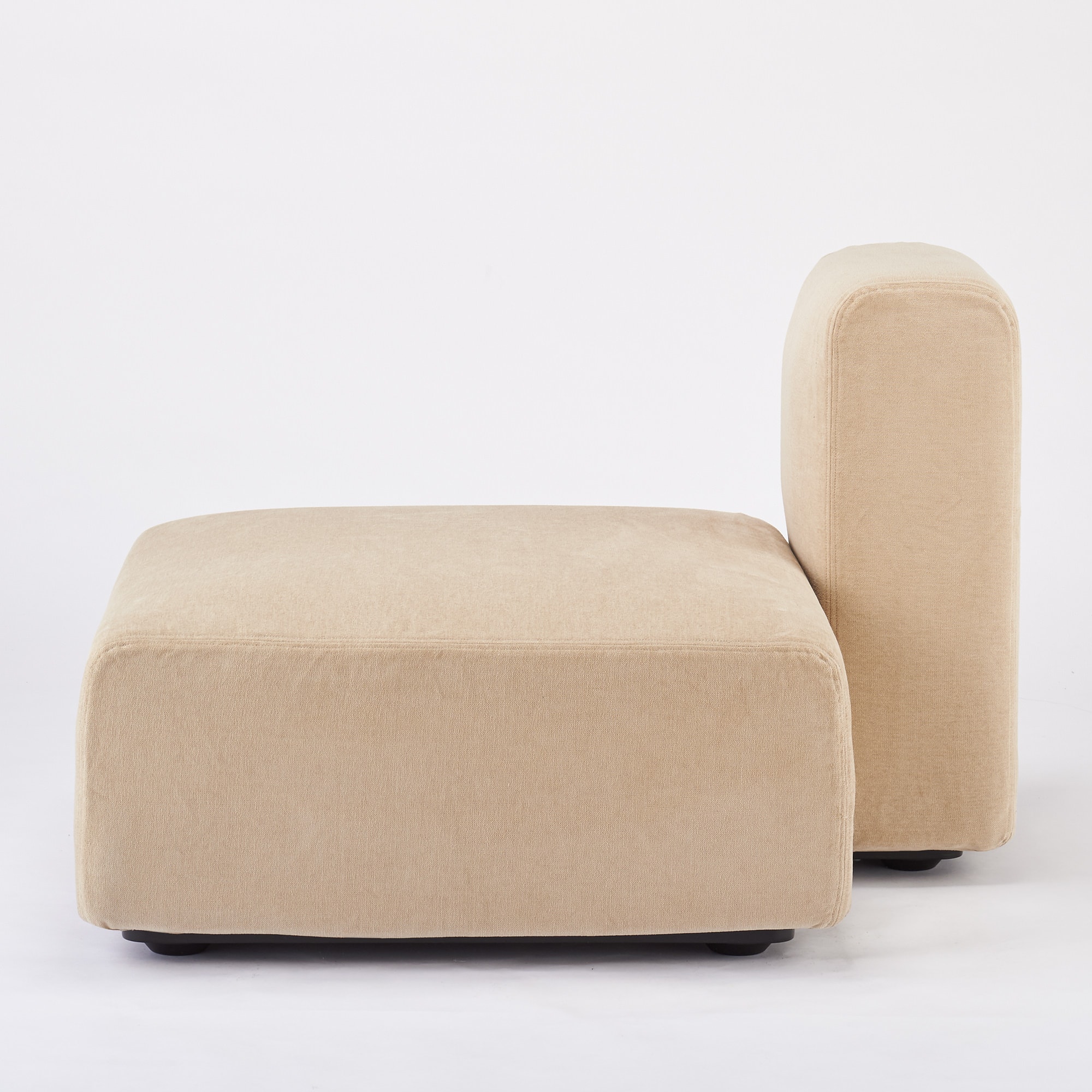 綿シェニールユニットソファ・ハーフバックレスト・大用カバー／ライトグレー