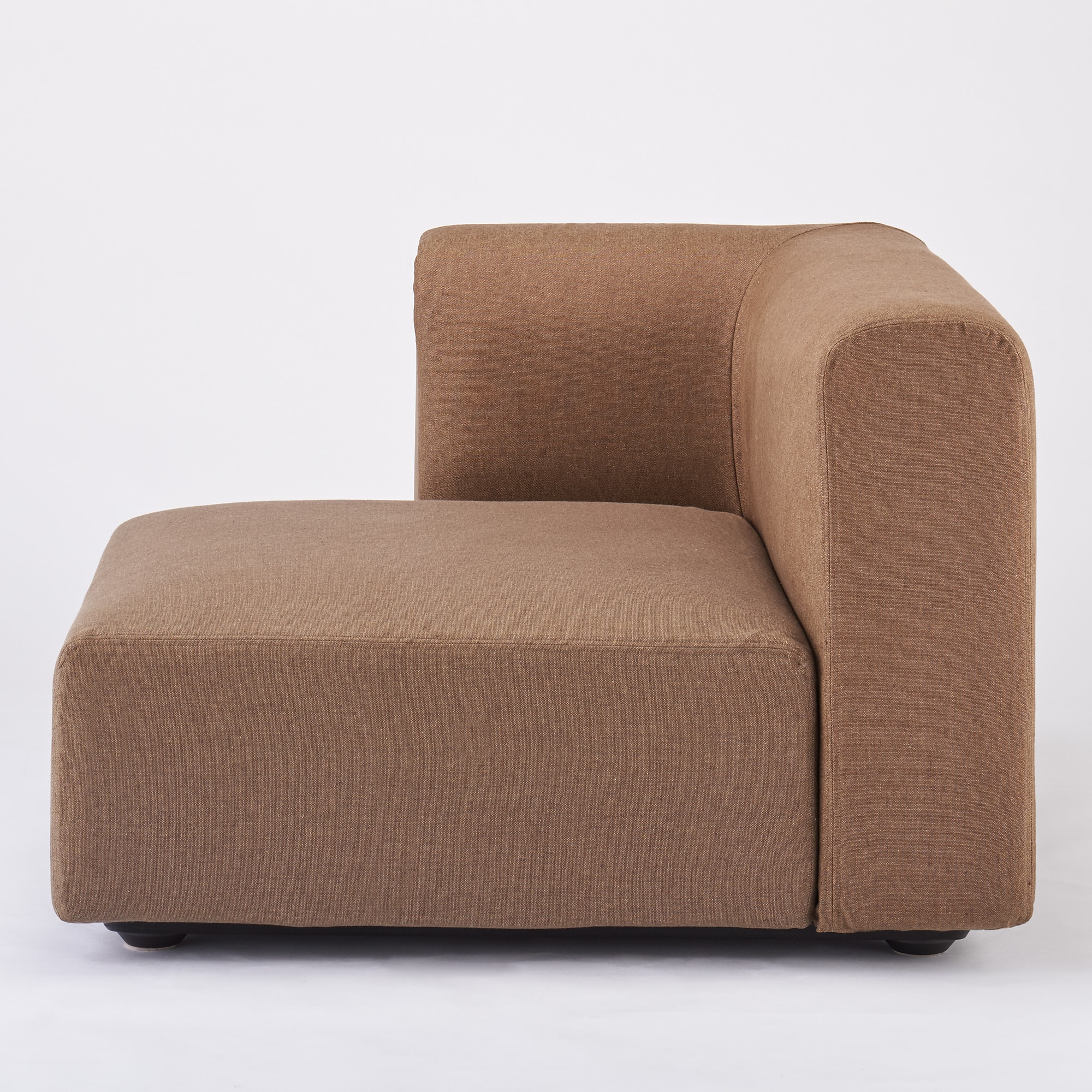 麻綿平織ユニットソファ・ハーフアーム・大（右）用カバー／ブラウン