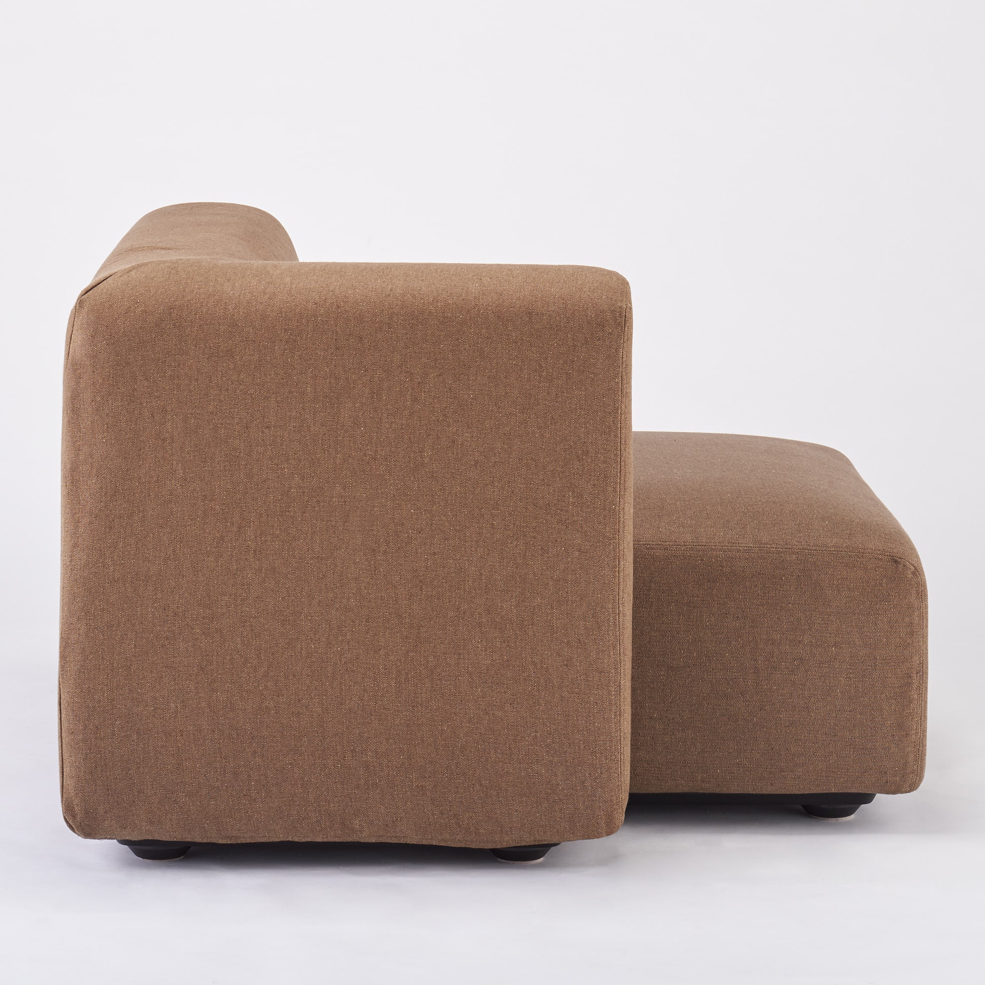 麻綿平織ユニットソファ・ハーフアーム・大（右）用カバー／ブラウン