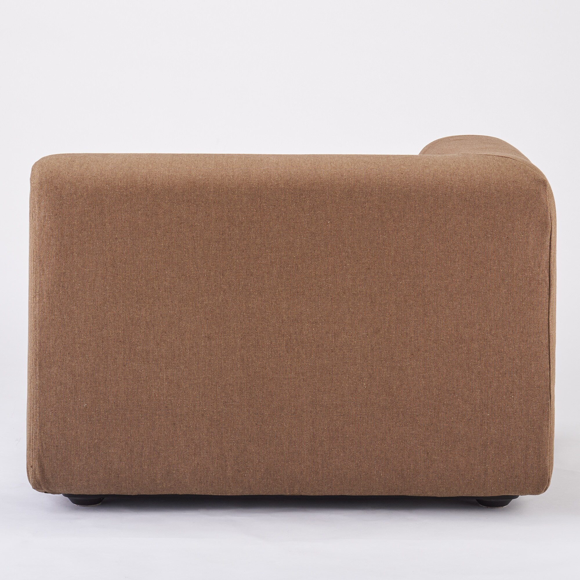 麻綿平織ユニットソファ・ハーフアーム・大（右）用カバー／ブラウン