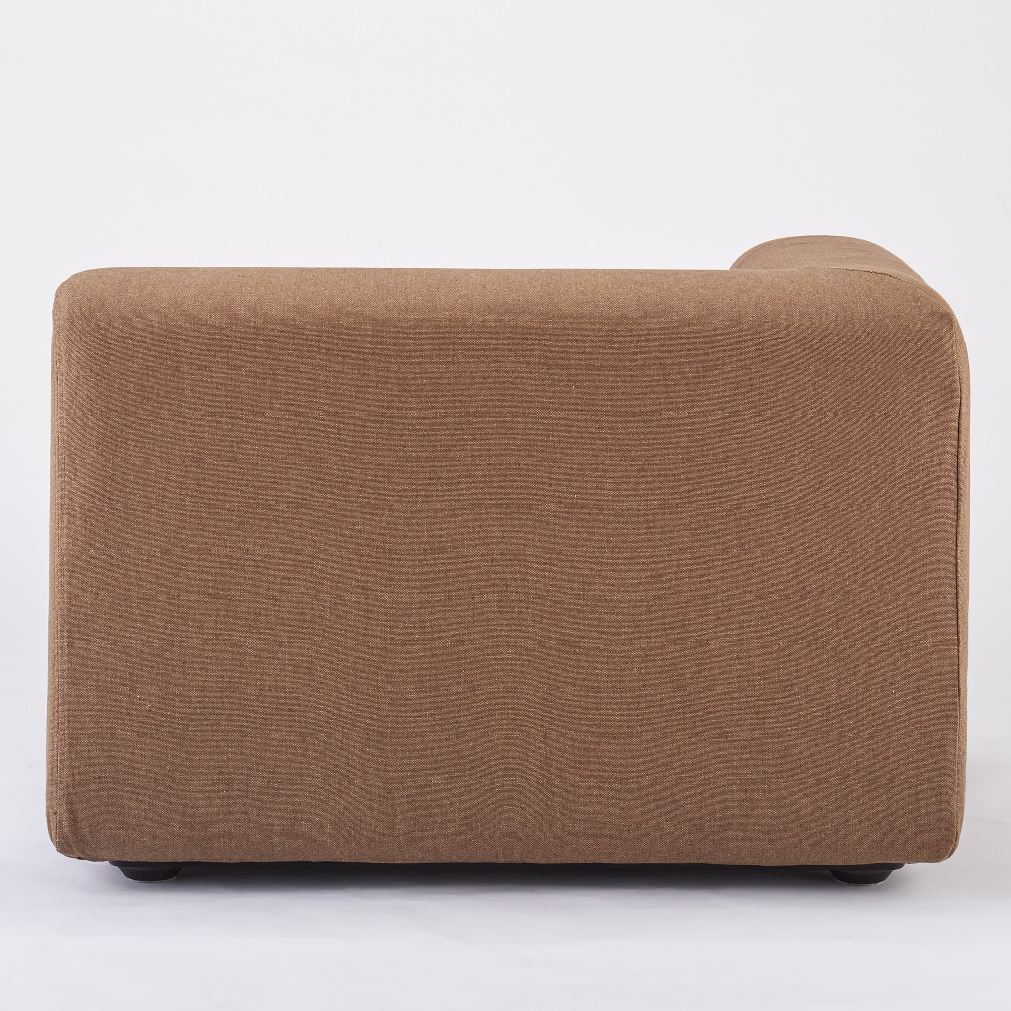 麻綿平織ユニットソファ・ハーフアーム・大（右）用カバー／ブラウン