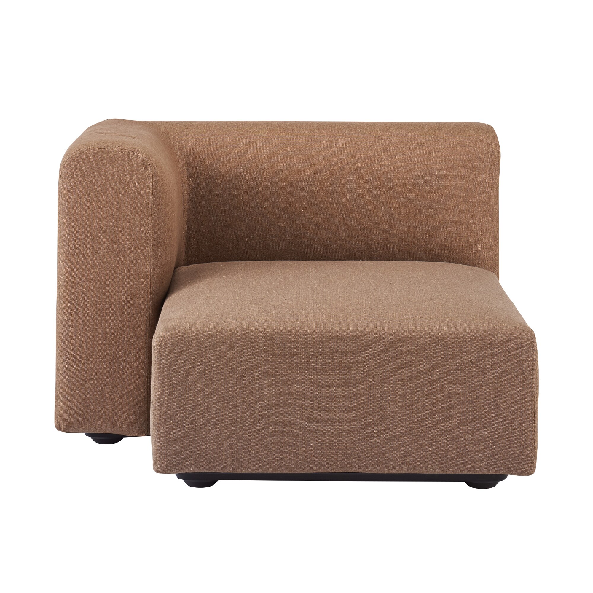 麻綿平織ユニットソファ・ハーフアーム・大（右）用カバー／ブラウン