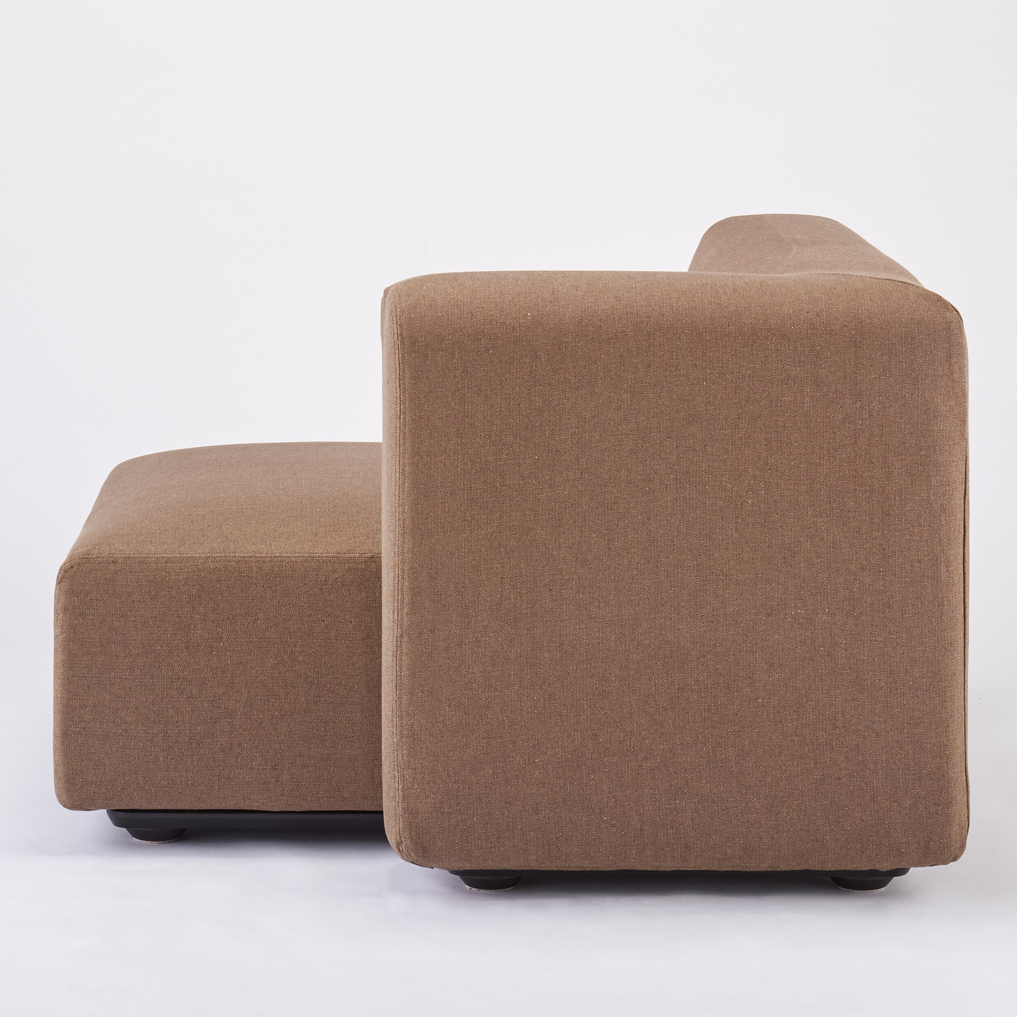 麻綿平織ユニットソファ・ハーフアーム・大（左）用カバー／ブラウン