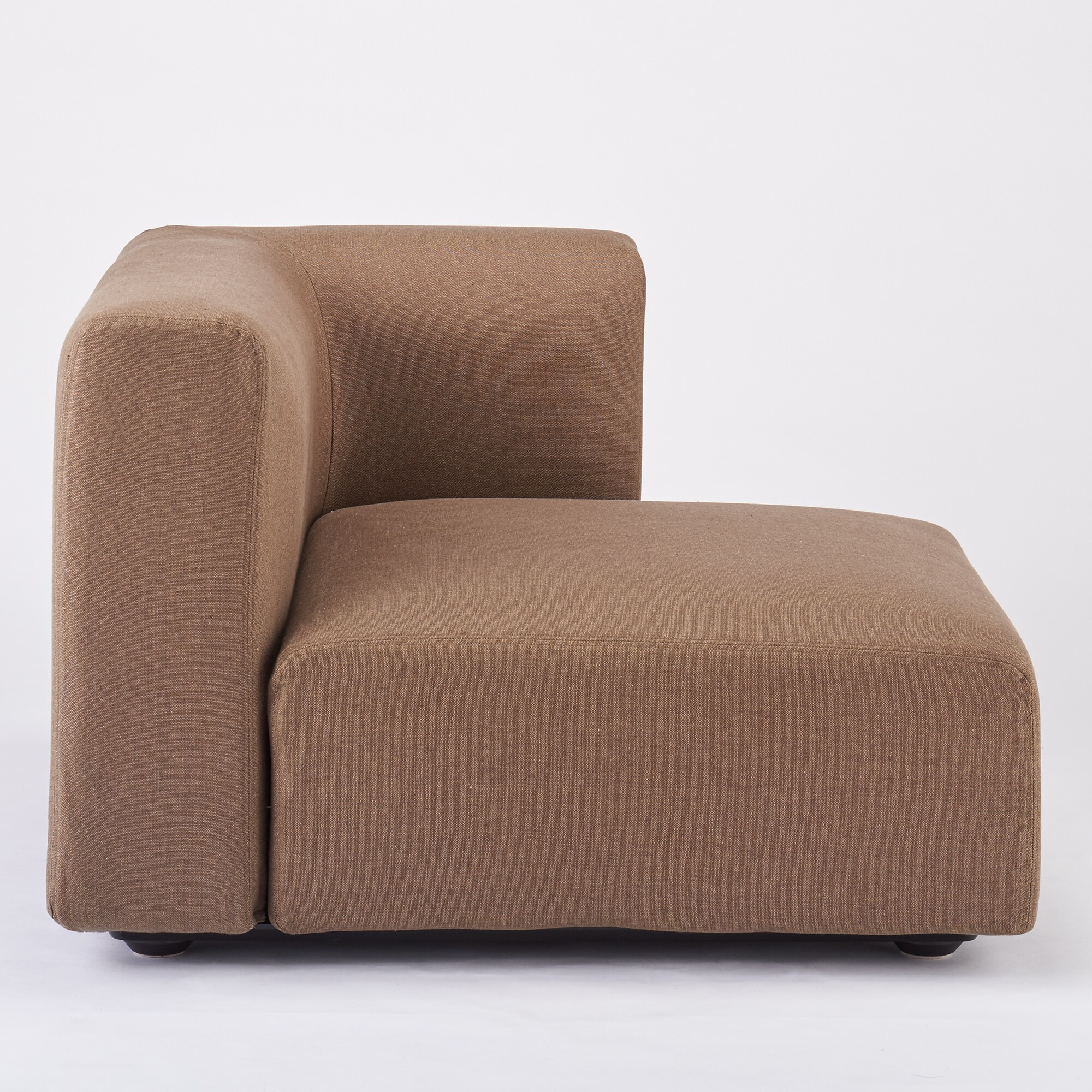 麻綿平織ユニットソファ・ハーフアーム・大（左）用カバー／ブラウン