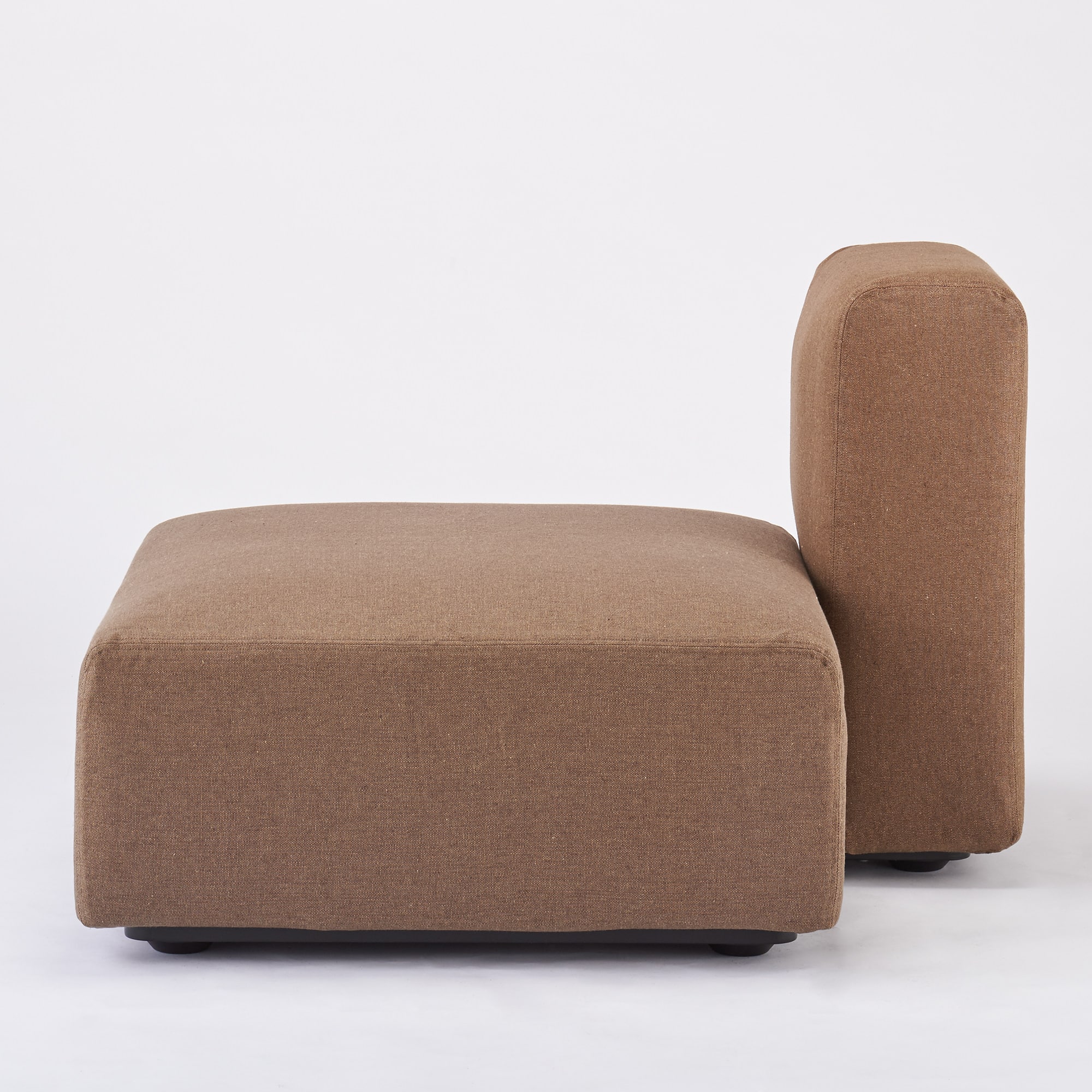 麻綿平織ユニットソファ・ハーフバックレスト・大用カバー／ブラウン