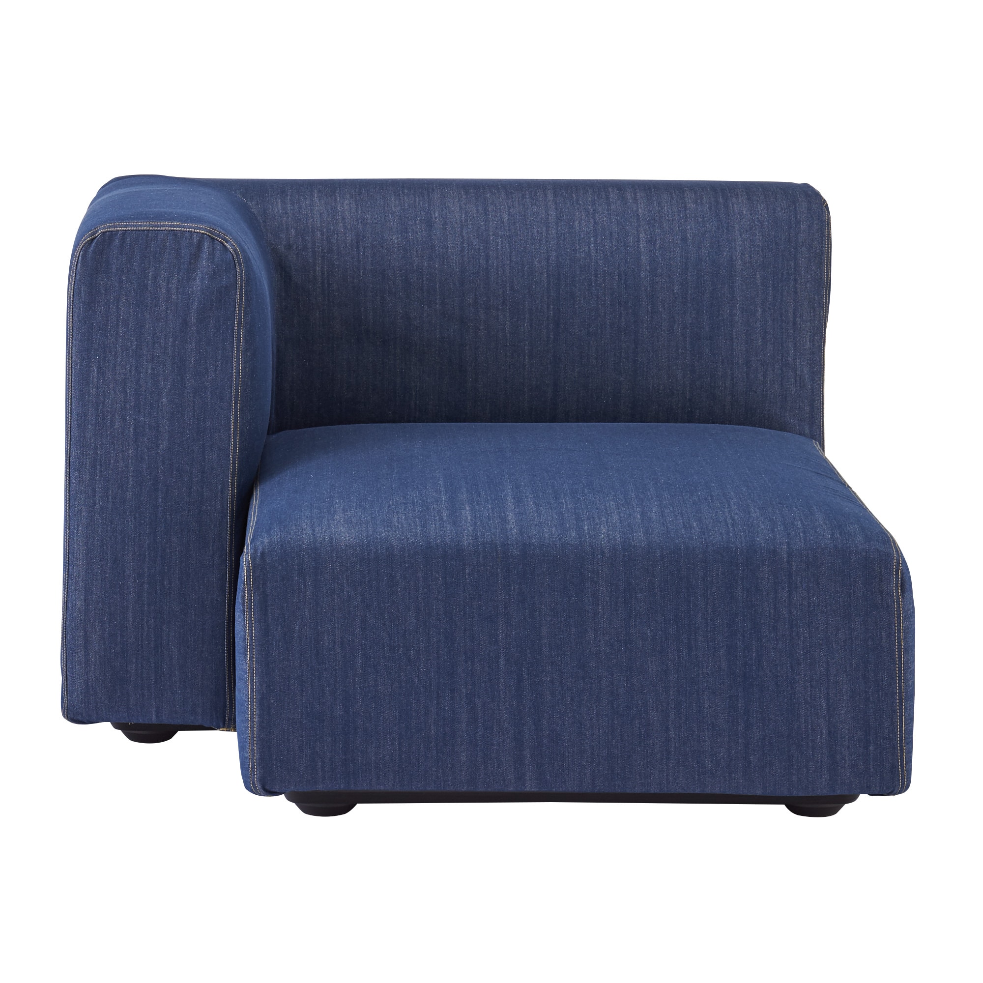 綿デニムユニットソファ・ハーフアーム・大（右）用カバー／ブルー