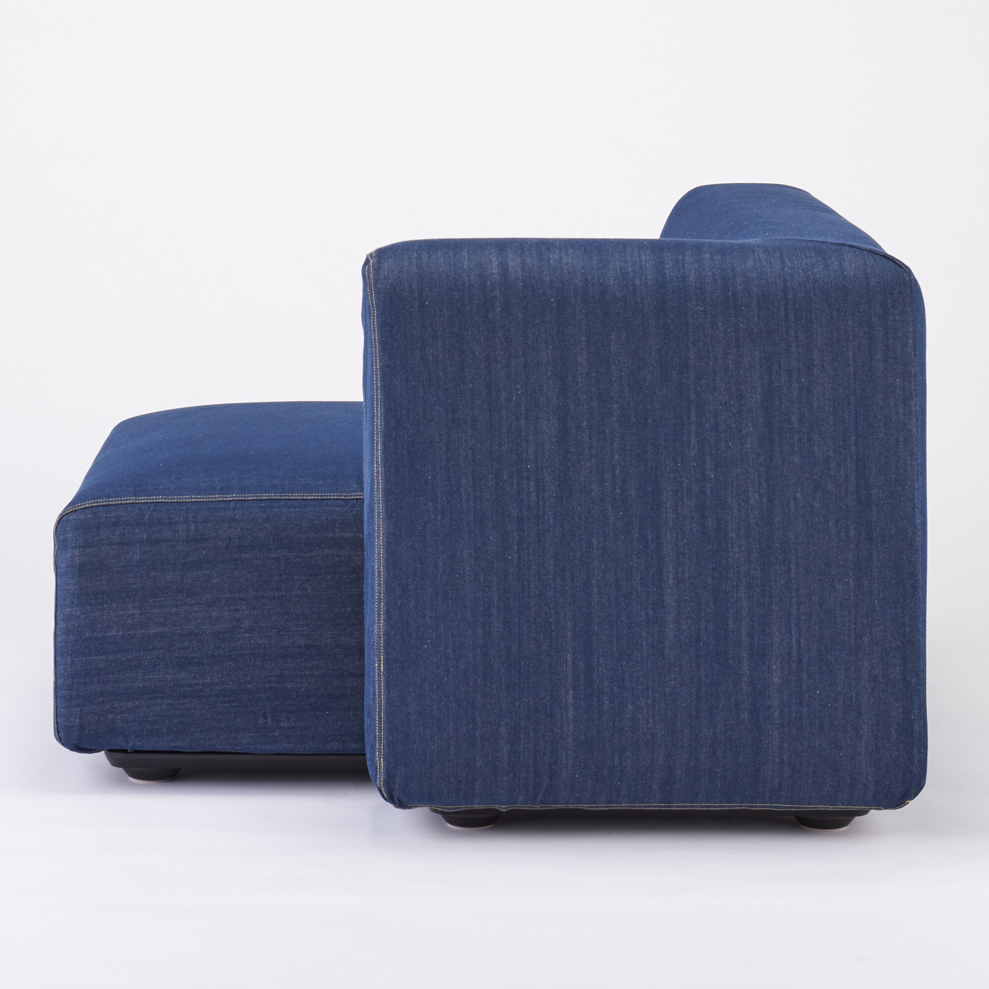 綿デニムユニットソファ・ハーフアーム・大（左）用カバー／ブルー