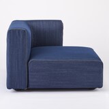 綿デニムユニットソファ・ハーフアーム・大（左）用カバー／ブルー