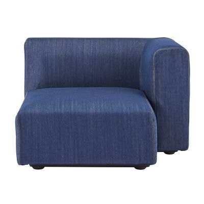 【カバー】綿デニムユニットソファ・ハーフアーム・大（左）用カバー／ブルー