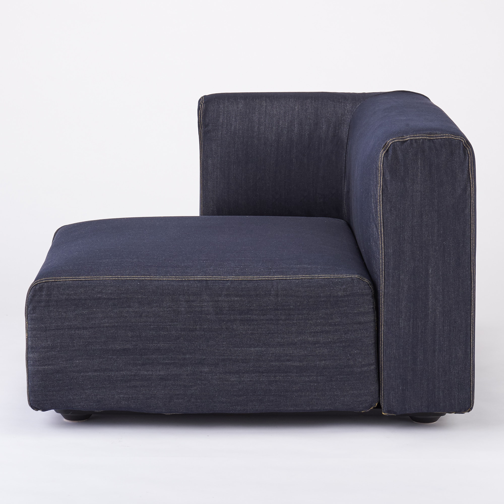 綿デニムユニットソファ・ハーフアーム・大（右）用カバー／ネイビー