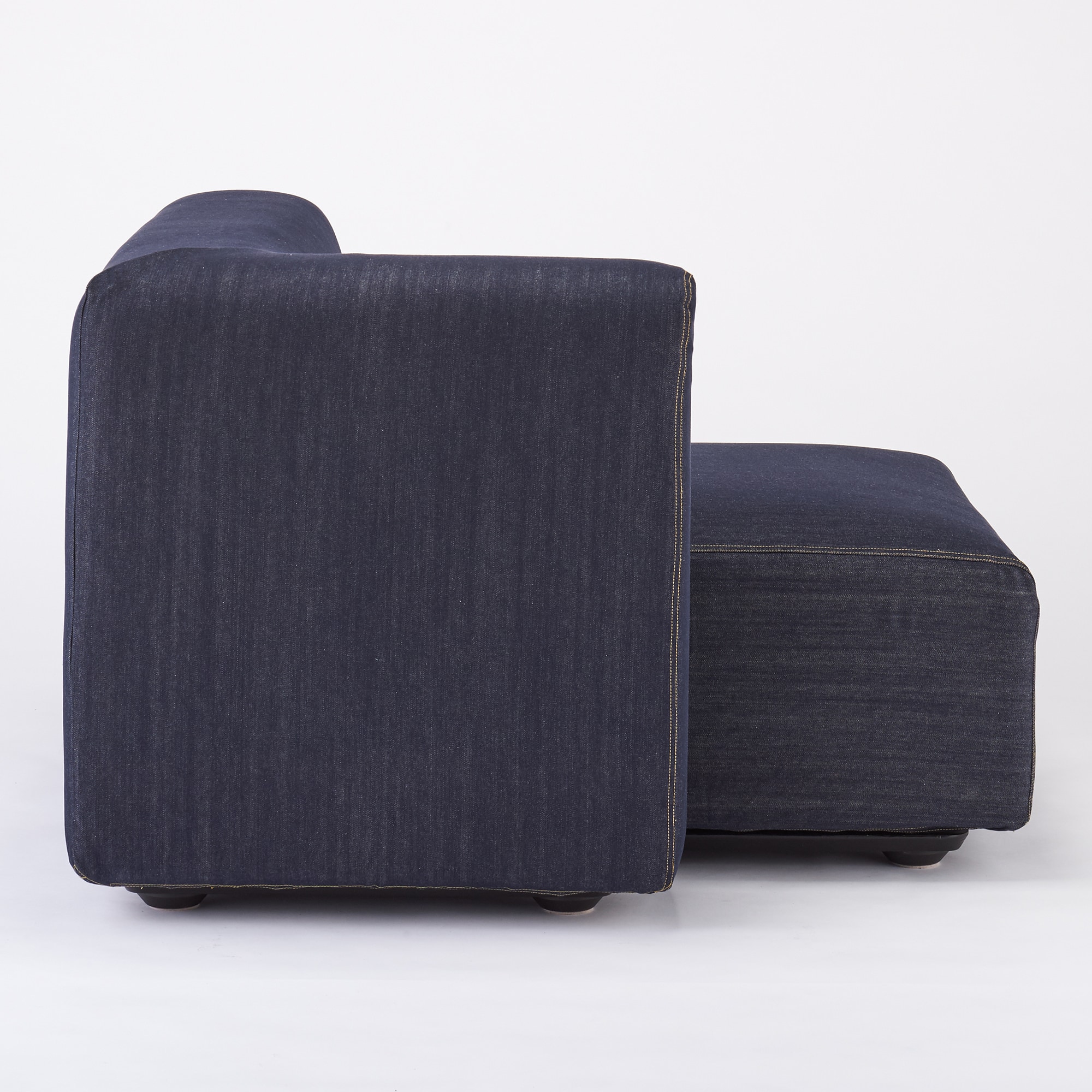 綿デニムユニットソファ・ハーフアーム・大（右）用カバー／ネイビー