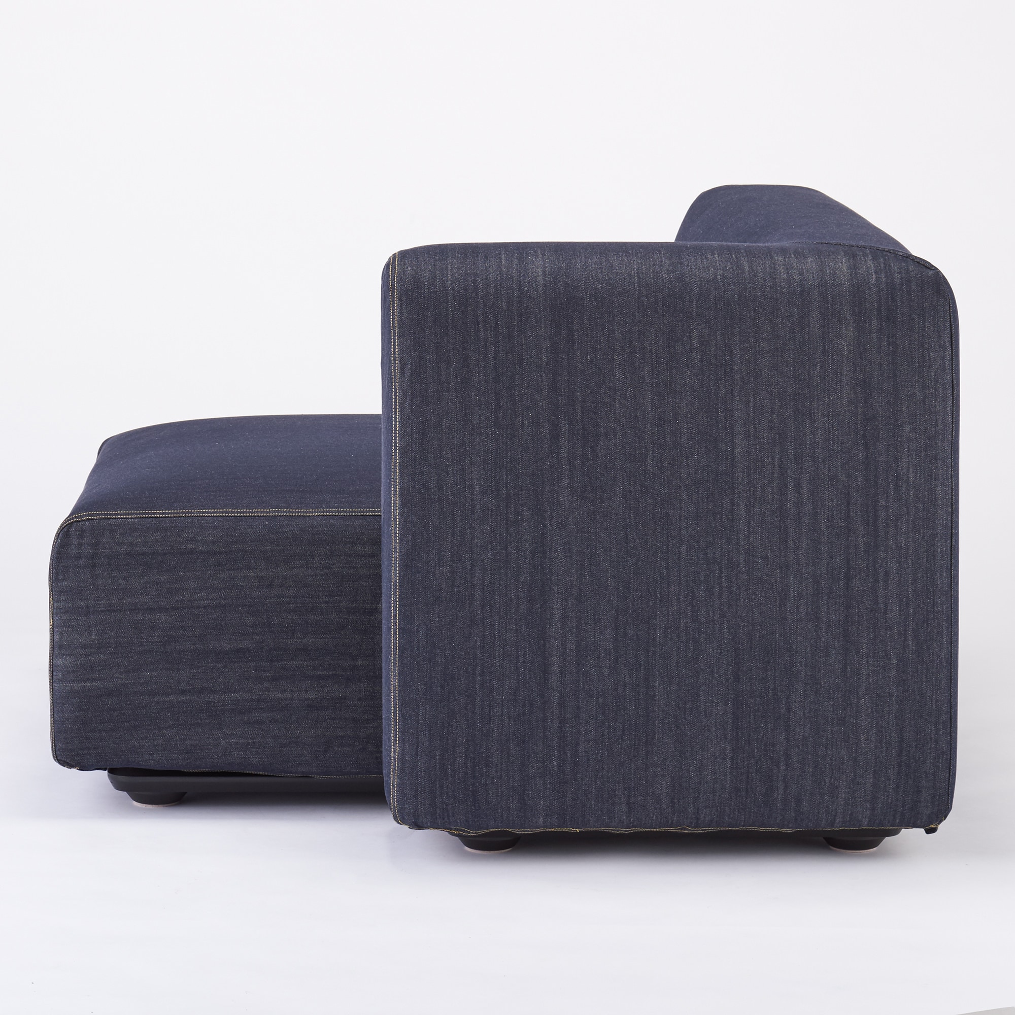 綿デニムユニットソファ・ハーフアーム・大（左）用カバー／ネイビー