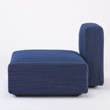 綿デニムユニットソファ・ハーフバックレスト・大用カバー／ブルー