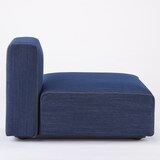 綿デニムユニットソファ・ハーフバックレスト・大用カバー／ブルー