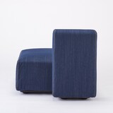 綿デニムユニットソファ・ハーフバックレスト・大用カバー／ブルー