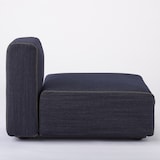 綿デニムユニットソファ・ハーフバックレスト・大用カバー／ネイビー