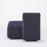 綿デニムユニットソファ・ハーフバックレスト・大用カバー／ネイビー