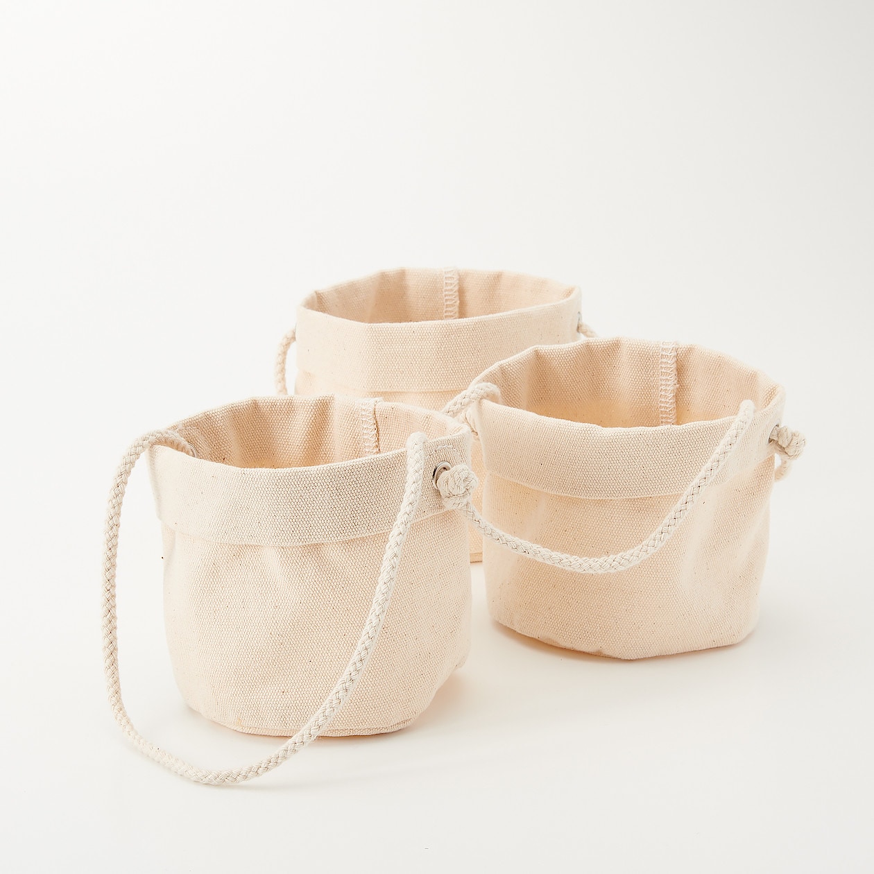 吊りさげるプランターカバー ３連・帆布／型番：ＭＪu2010ＰＣ３  鉢が 