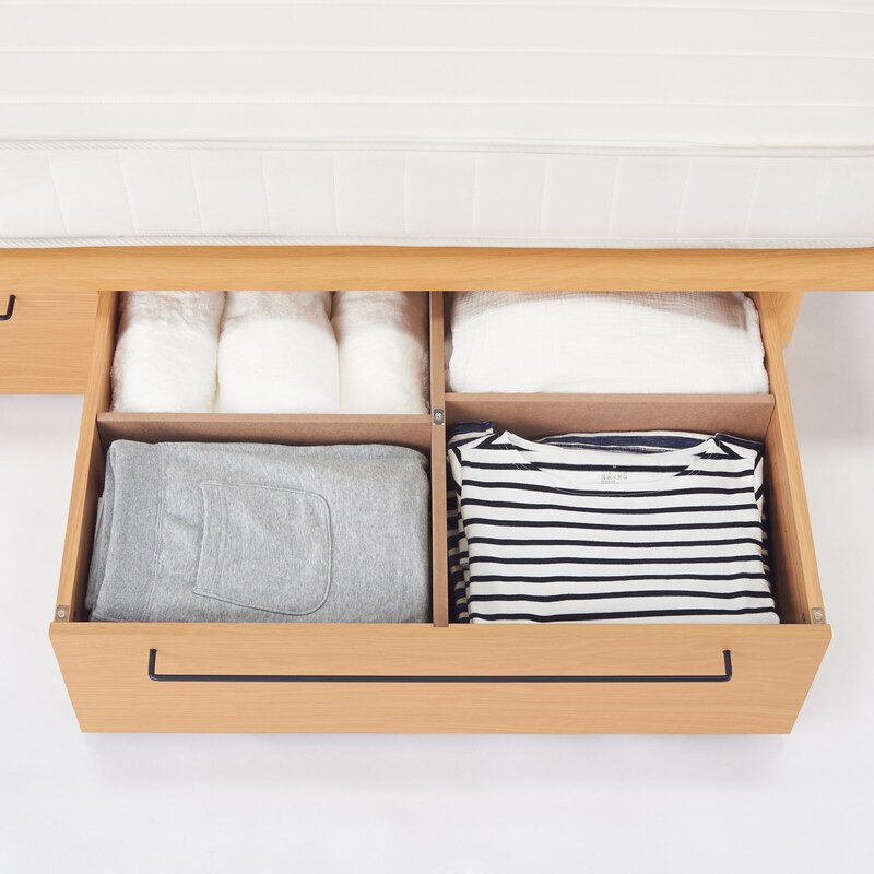 ベッドフレーム下収納・小・オーク材・高さ25cmタイプ | 無印良品 