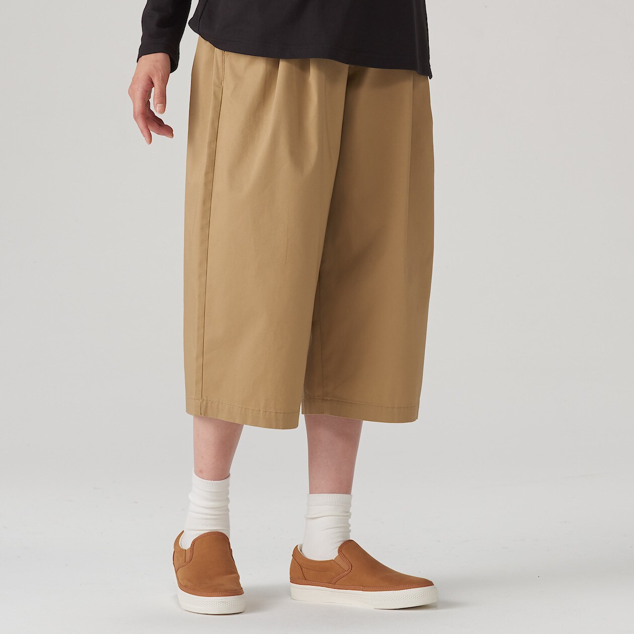 オーガニックコットンストレッチツイル産後もはけるワイドパンツ マタニティｓ ベージュ マタニティ 通販 無印良品